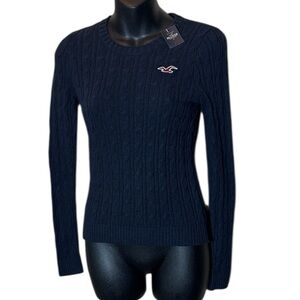 Hollister Navy Blue Women's Crew Neck Sweater